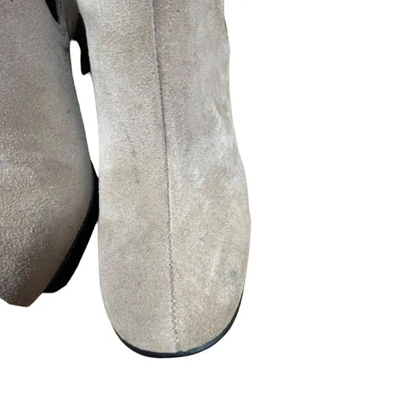 Steve Madden Ankle Boots Women Size 11 Match Taupe Suede 3.5 Inch Heels New Box