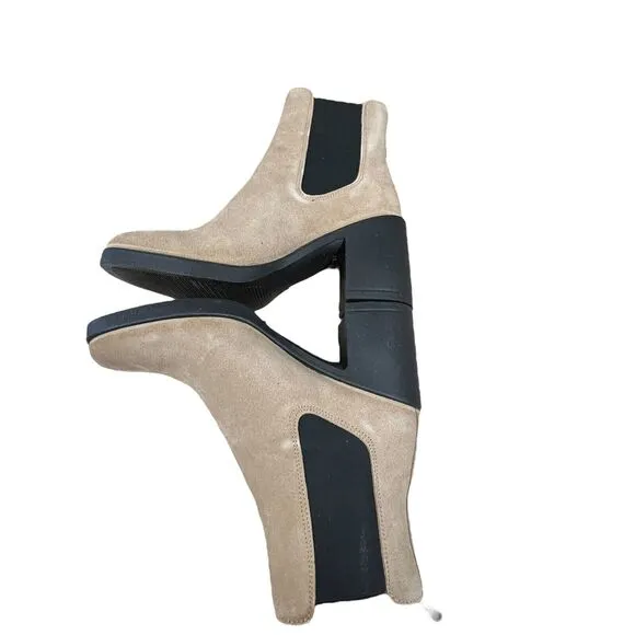 Steve Madden Ankle Boots Women Size 11 Match Taupe Suede 3.5 Inch Heels New Box
