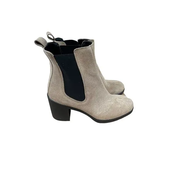 Steve Madden Ankle Boots Women Size 11 Match Taupe Suede 3.5 Inch Heels New Box
