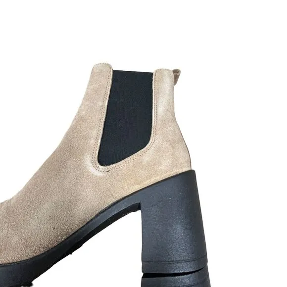 Steve Madden Ankle Boots Women Size 11 Match Taupe Suede 3.5 Inch Heels New Box