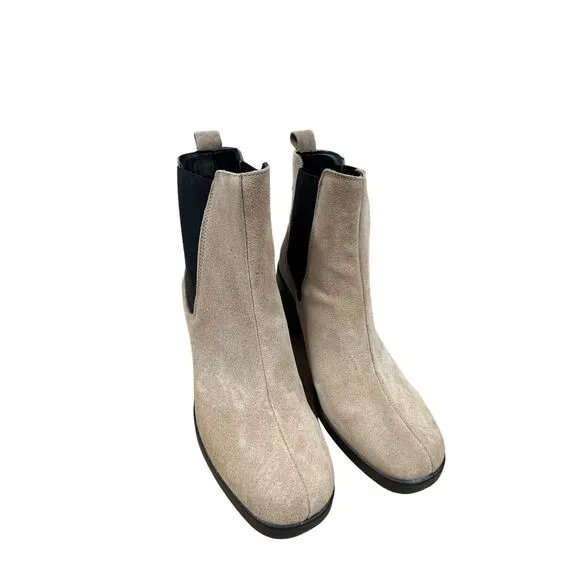 Steve Madden Ankle Boots Women Size 11 Match Taupe Suede 3.5 Inch Heels New Box