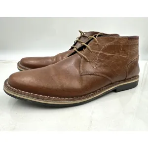 Steve Madden Boots Mens 11.5 Harken Chukka Ankle Lace Up Cognac Brown Leather