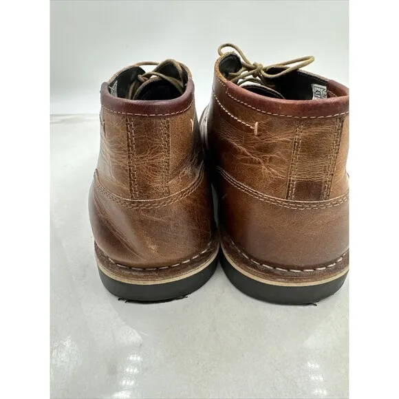 Steve Madden Boots Mens 11.5 Harken Chukka Ankle Lace Up Cognac Brown Leather
