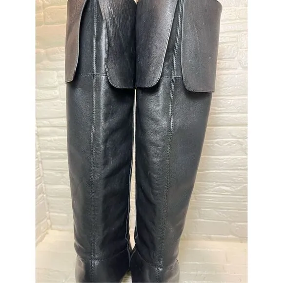 Steve Madden BUTTERY SOFT Black Leather Boots Round Toe