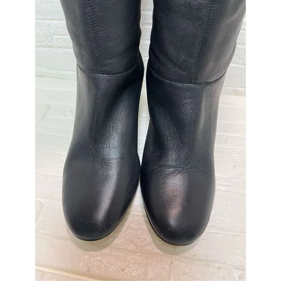 Steve Madden BUTTERY SOFT Black Leather Boots Round Toe