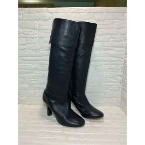 Steve Madden BUTTERY SOFT Black Leather Boots Round Toe