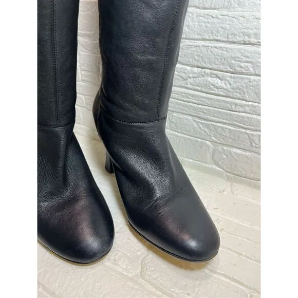 Steve Madden BUTTERY SOFT Black Leather Boots Round Toe