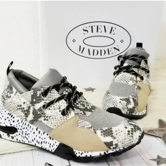 Steve Madden cliff natural snake Sneakers