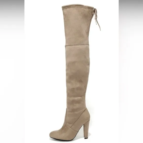 Steve Madden Gorgeous Taupe Suede Over the Knee Boots
