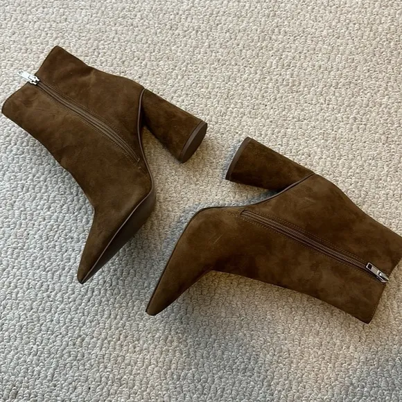 Steve Madden Vallor Suede Heeled Chestnut Boots Sz8.5