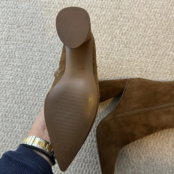 Steve Madden Vallor Suede Heeled Chestnut Boots Sz8.5