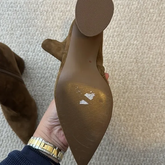 Steve Madden Vallor Suede Heeled Chestnut Boots Sz8.5