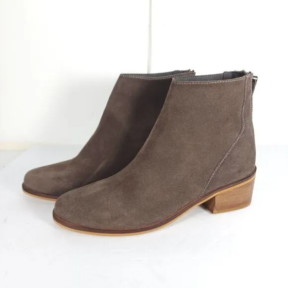 Steve Madden Women's 8,5M Legally Brown Suede Back Zip Ankle Booties Boots