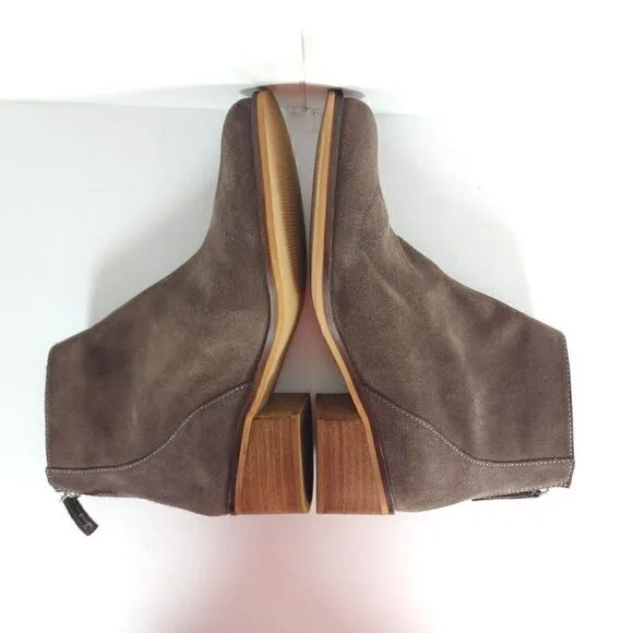 Steve Madden Women's 8,5M Legally Brown Suede Back Zip Ankle Booties Boots