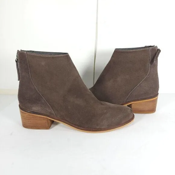 Steve Madden Women's 8,5M Legally Brown Suede Back Zip Ankle Booties Boots