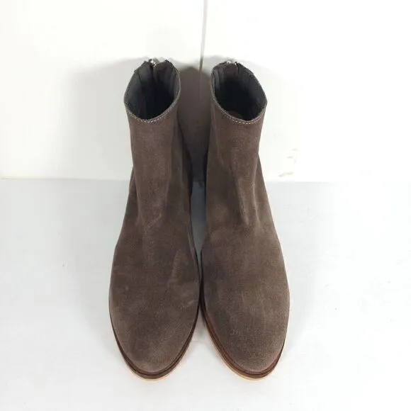 Steve Madden Women's 8,5M Legally Brown Suede Back Zip Ankle Booties Boots