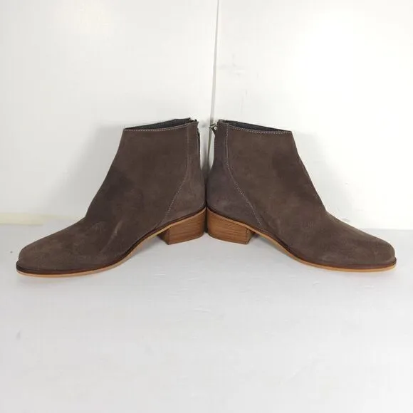 Steve Madden Women's 8,5M Legally Brown Suede Back Zip Ankle Booties Boots