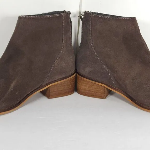 Steve Madden Women's 8,5M Legally Brown Suede Back Zip Ankle Booties Boots