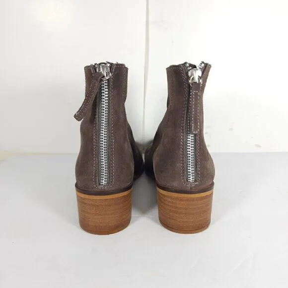 Steve Madden Women's 8,5M Legally Brown Suede Back Zip Ankle Booties Boots