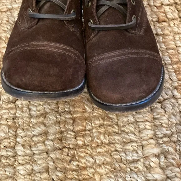 Steve Madden Womens Gretell Brown Suede Lace-Up Heeled Boots Size 8.5 Side Zip