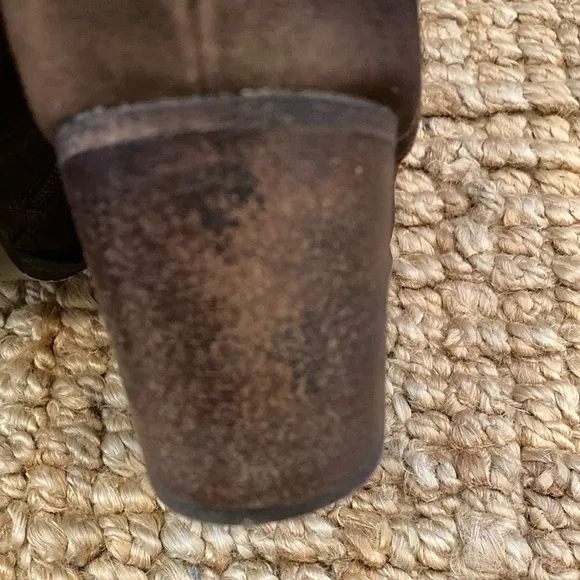 Steve Madden Womens Gretell Brown Suede Lace-Up Heeled Boots Size 8.5 Side Zip
