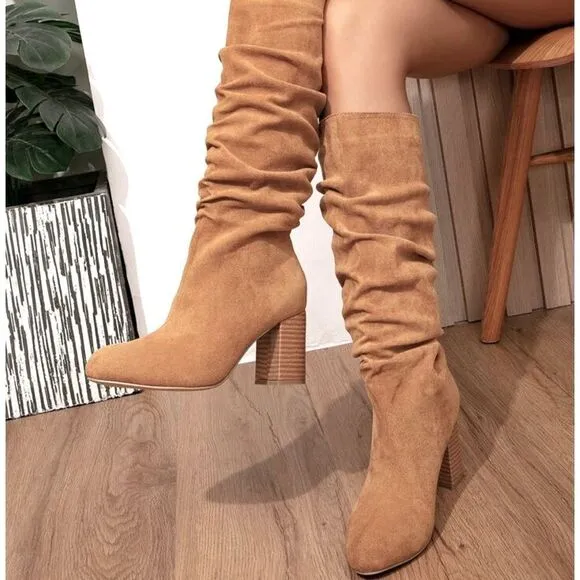 Steve Madden Haimi Suede Boots. Women's Size 6.5M, Tan NEW MSRP $170 B65
