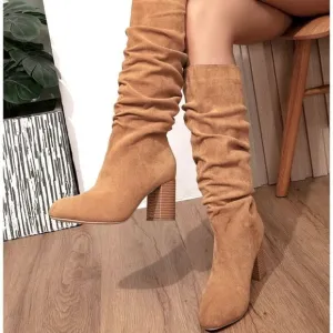 Steve Madden Haimi Suede Boots. Women's Size 6.5M, Tan NEW MSRP $170 B65