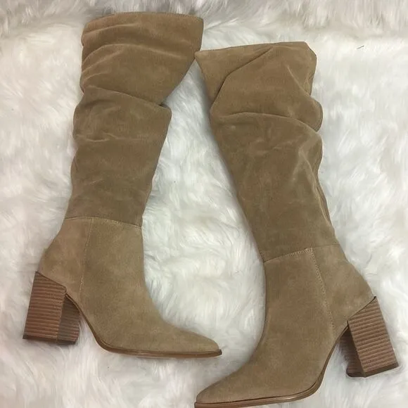 Steve Madden Haimi Suede Boots. Women's Size 6.5M, Tan NEW MSRP $170 B65