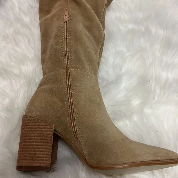 Steve Madden Haimi Suede Boots. Women's Size 6.5M, Tan NEW MSRP $170 B65