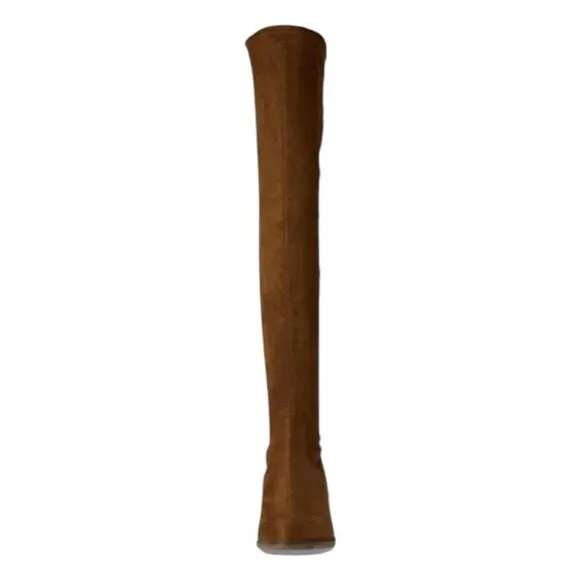 Steve Madden Georgette Over The Knee Boots Cognac Brown Suede Leather Back Zip 6