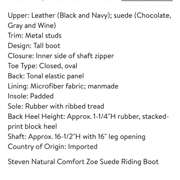 Steven Zoe Natural Comfort Riding Boots