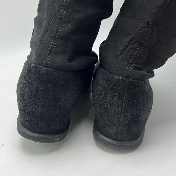 Stuart Weitzman black over the knee suede boots stretchy top size 6.5
