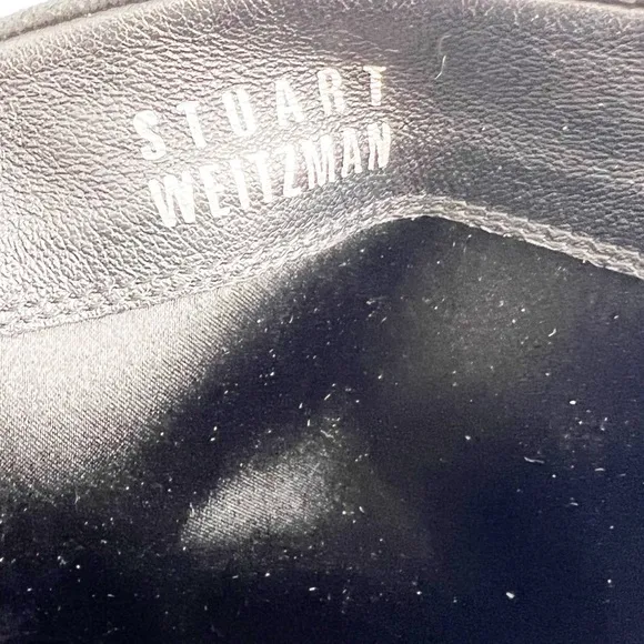 Stuart Weitzman Gather Black Hidden Wedge Napa Leather Boots, Size 10