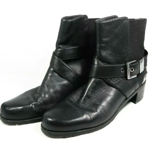 Stuart Weitzman Manlow Black Nappa Leather Boots 8