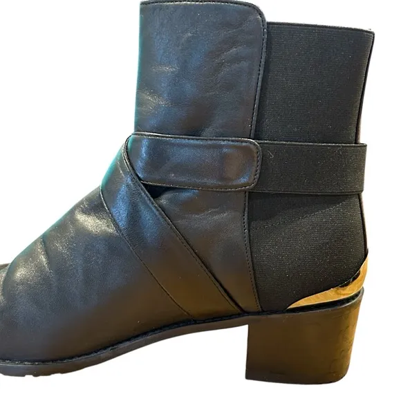 Stuart Weitzman Manlow Black Nappa Leather Boots 8