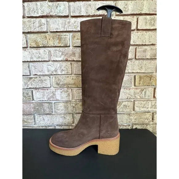 Stuart Weitzman Montana Slouch walnut Suede Boots Size 7.5