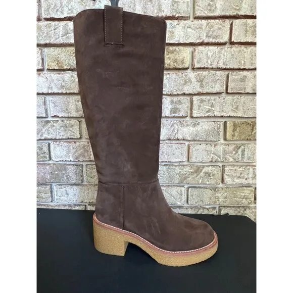 Stuart Weitzman Montana Slouch walnut Suede Boots Size 7.5
