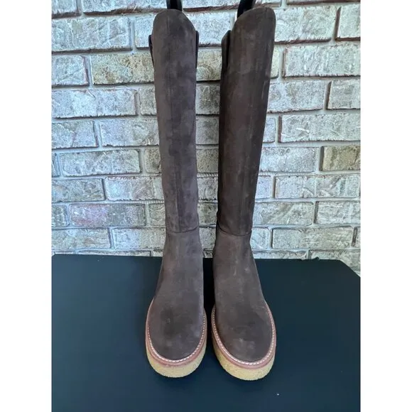 Stuart Weitzman Montana Slouch walnut Suede Boots Size 7.5
