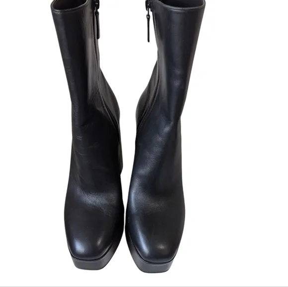 Stuart Weitzman Party Block Heel Platform Ankle Black Boots... Size 10