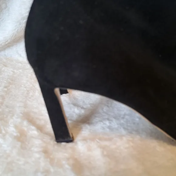 Stuart Weitzman Rapture 75 Black Suede Stretch Heel Boots Mid Calf $595 Sz 9
