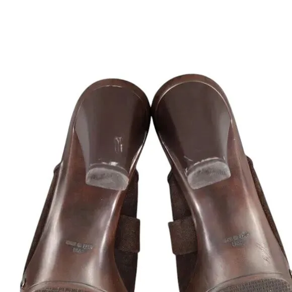 Stuart Weitzman Shoes Womens 8.5 Mule Heel Fashion Studs Buckle Leather Classic