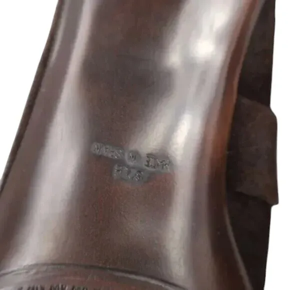 Stuart Weitzman Shoes Womens 8.5 Mule Heel Fashion Studs Buckle Leather Classic