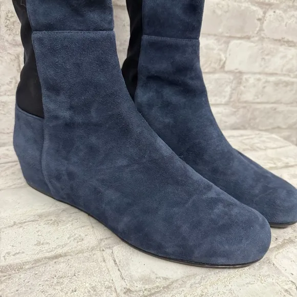 Stuart Weitzman Suede Leather Navy Over the Knee Boots Women’s Size 10