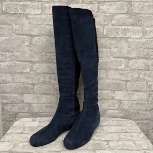 Stuart Weitzman Suede Leather Navy Over the Knee Boots Women’s Size 10