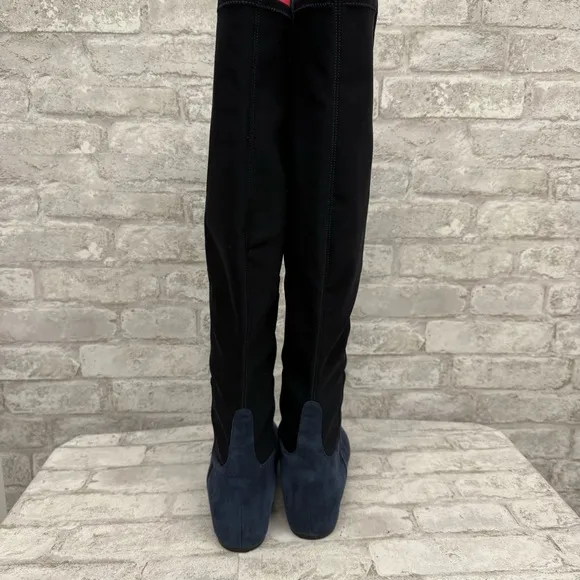 Stuart Weitzman Suede Leather Navy Over the Knee Boots Women’s Size 10