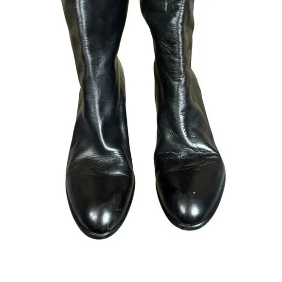 Stuart Weitzman Belmont Nappa Leather Black Knee High Boot Women's Size 8.5