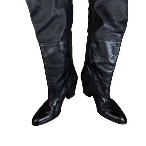Stuart Weitzman Belmont Nappa Leather Black Knee High Boot Women's Size 8.5