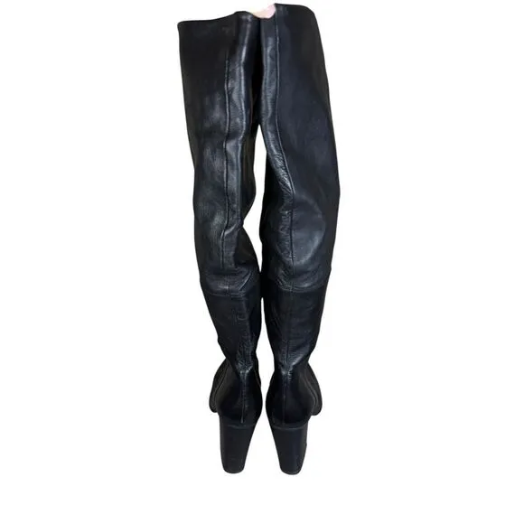 Stuart Weitzman Belmont Nappa Leather Black Knee High Boot Women's Size 8.5