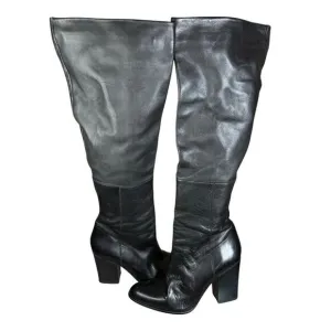 Stuart Weitzman Belmont Nappa Leather Black Knee High Boot Women's Size 8.5