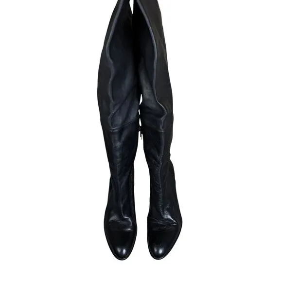 Stuart Weitzman Belmont Nappa Leather Black Knee High Boot Women's Size 8.5